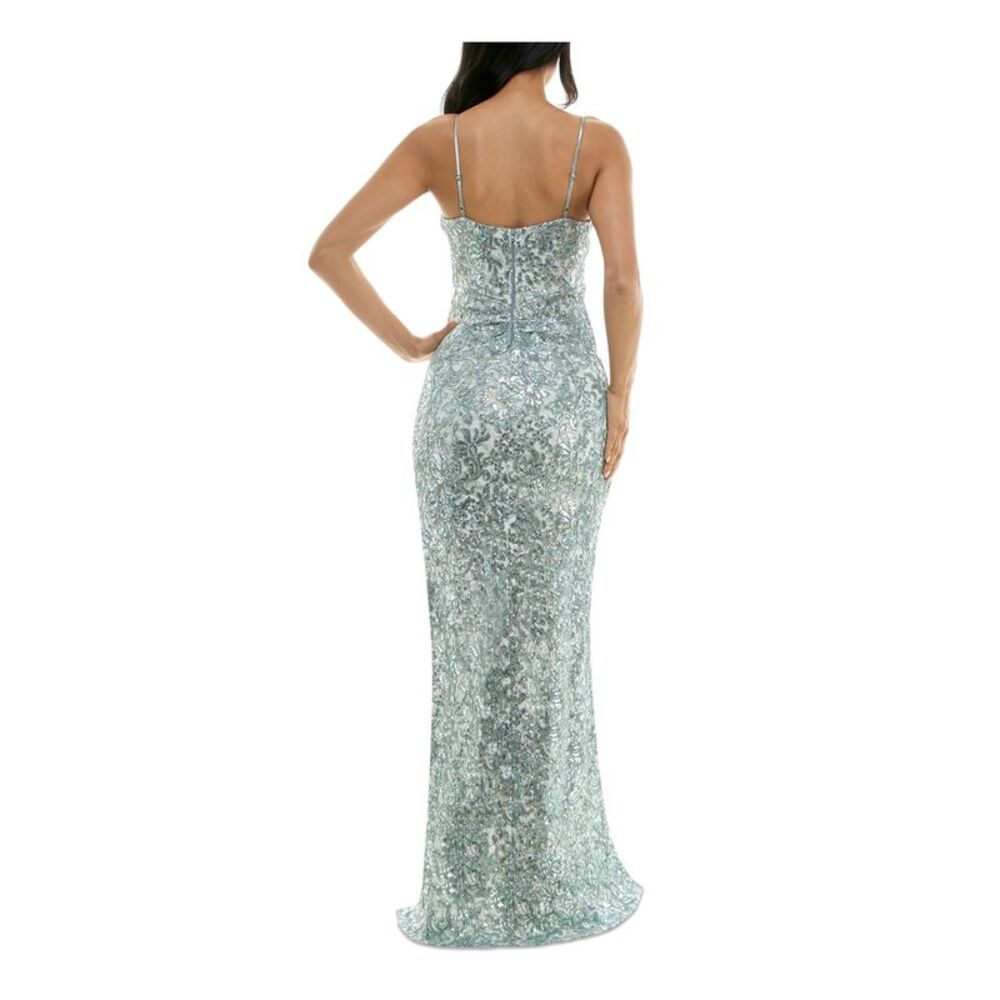 NWT EMERALD SUNDAE Womens Green Adjustable Lined Formal Dress Juniors S - Picture 2 of 5